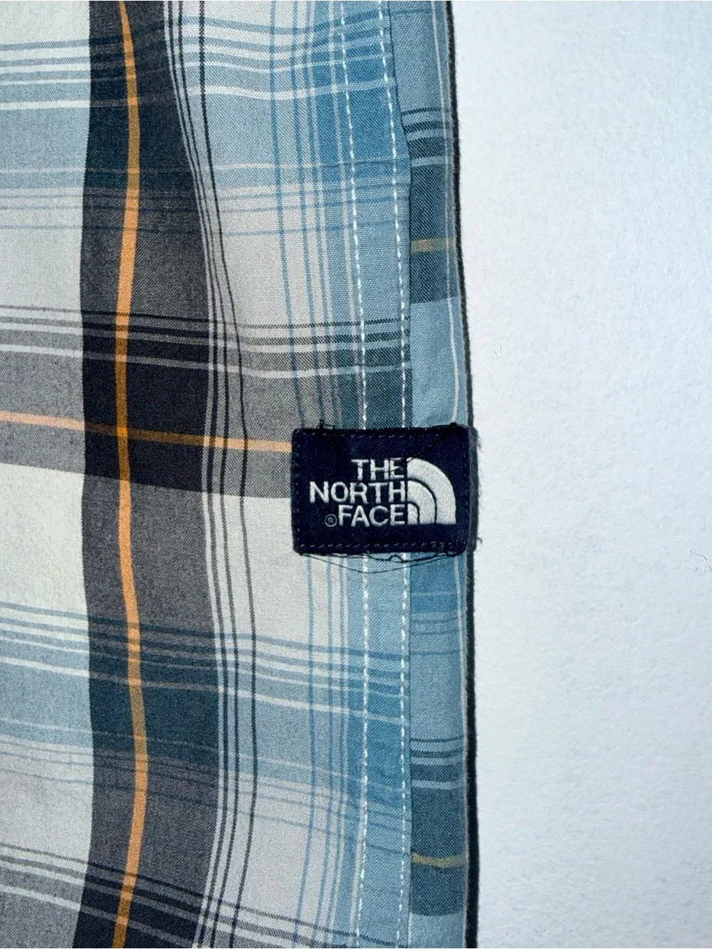 The North Face Plaid Outdoor Short Sleeve Shirt Men's XL Performance Blue
